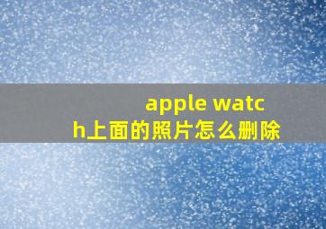 apple watch上面的照片怎么删除